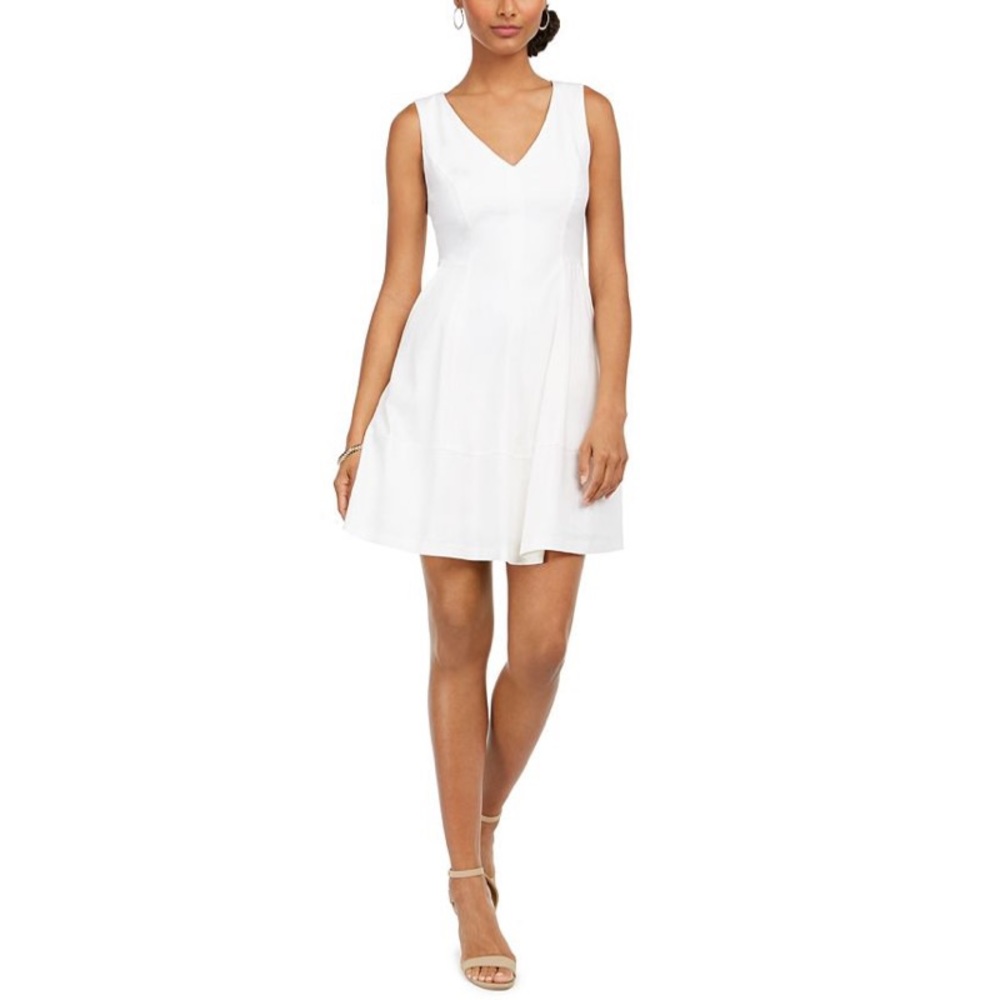 NWT White Linen Blend Dress w/Pockets